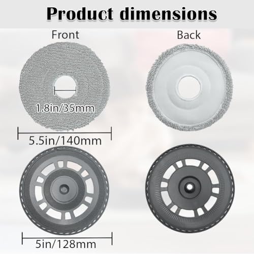 Image of 2 Mopping Pads and 2 Robot Sweeper Mop Pad Holder Rag Tray for Dreame X20 /X20 PRO /X20 PRO PLUS /X30 /X30 Pro /S10 Pro Ultra /X10 Series /X40 Robotic Arm Series OEM Accessories