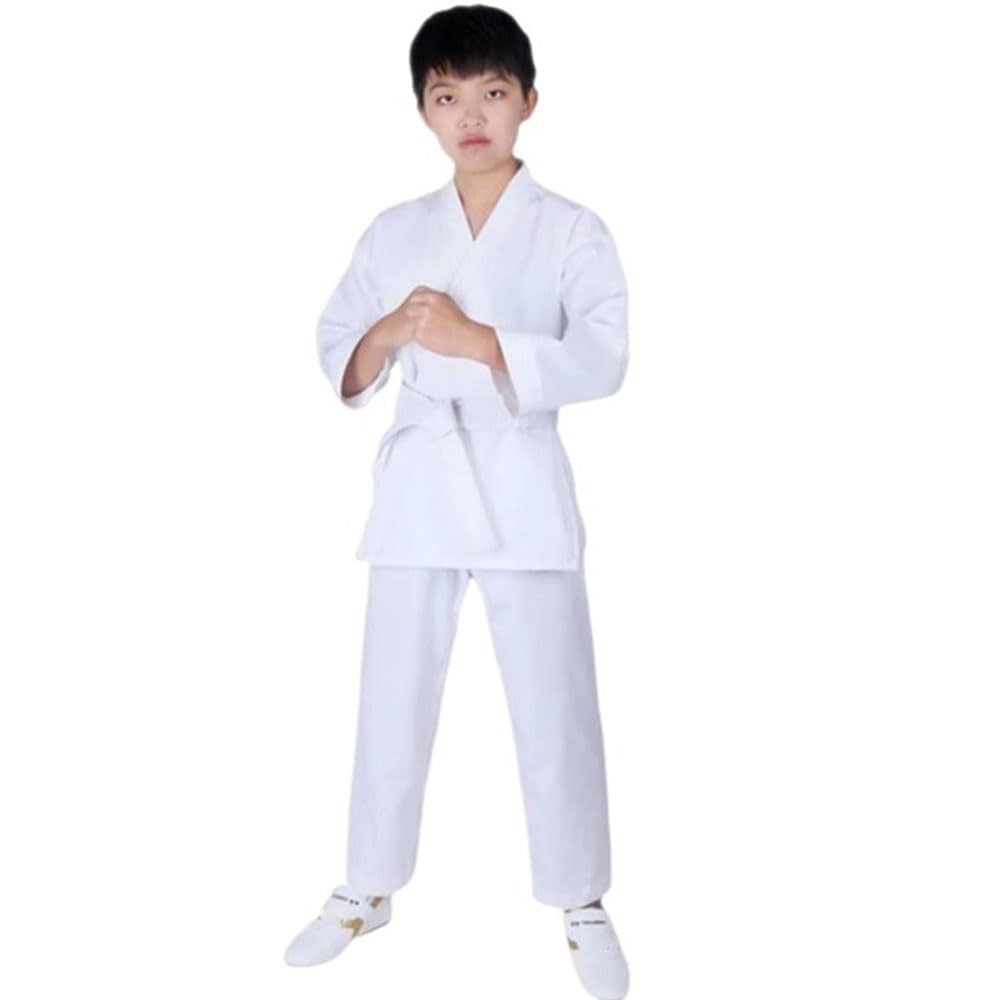 Amazon.co.jp: 空手着 100-180cm 子供用 空手 道着 子供 帯 セット 3点 