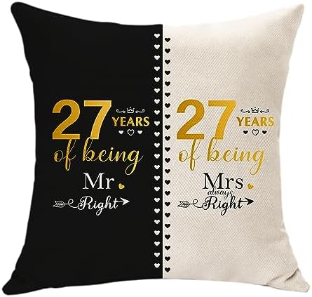 Gifts for Dad Mum 40th Wedding for Her Him Cushion Cover Happy 40th Anniversary for Aunt Uncle 40 Years of Marriage for Husband Wife Grandma Grandad Couple Valentines Gifts (40 Years)