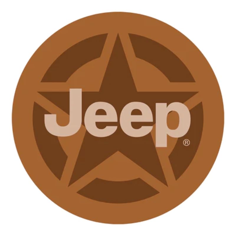 Pegatina Jeep estrella marrón vinilo premium de alta resistencia y acabado mate elegante