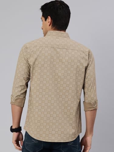 Image of Majestic Man Custom Abstract Printed Pure Cotton Slim Fit Casual Shirt