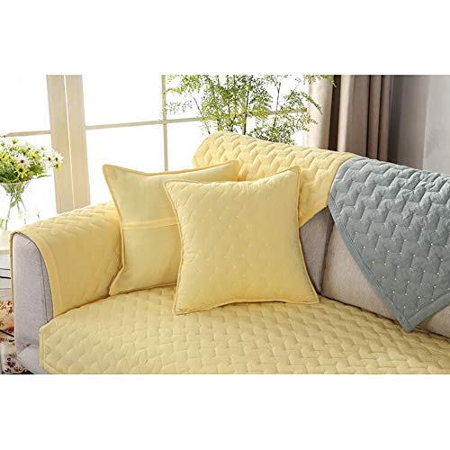 Housse de canapé matelassée coton jaune protecteur salon YEARLY - 5