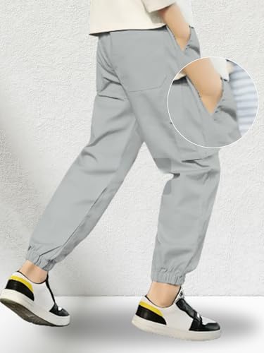 Image of Vikita Enterprise Kid Boys Cotton Cargo Joggers Pant with Mutiple Pockets and Elastic Waistband Closure | Cargo Pants for Boys