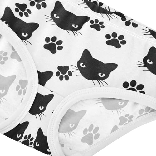 Joisal Girls Underwear Toddler 2t Cotton Panties Little Girl Print Briefs Underpants Cat Black Paw Prints4