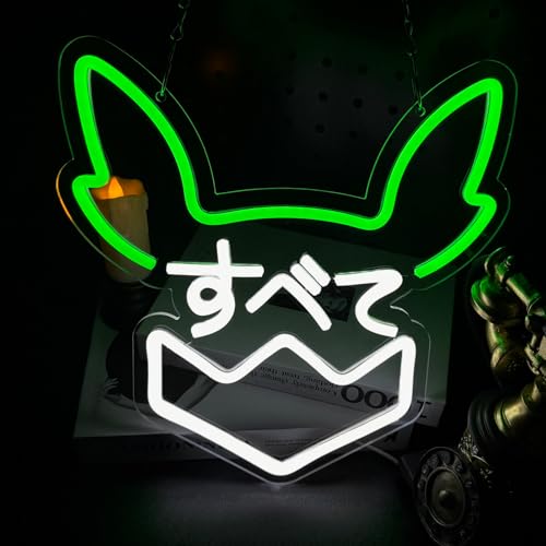 Image of Anime Bunny Neon Sign LED Rabbit Neon Signs for Wall Decor, Dimmable Gaming Neon Light for Bedroom Bar Man Cave Kid Room Japanese Decoration Gifts for Kids
