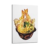 Essen-Poster, Tempura Donburi, dekoratives Gemälde, Leinwand, Wandposter und moderne Familienschlafzimmer-Dekoration, 50 x 75 cm