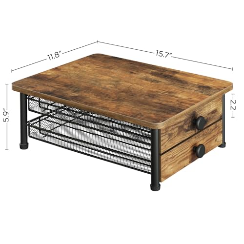 Image of YATINEY Coffee Pod Drawer Holder, 70 Capacity Coffee Capsule Storage Organizer, 2-Tier Coffee Pod Drawer for K Cup, for Home Kitchen, Rustic Brown KH28BR