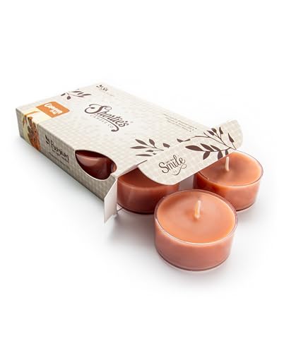 Shortie's Candle Company Cinnamon Bark Premium Tealight Candles - Highly Scented with Essential Oils - 6 Brown Tea Lights - Beautiful Candlelight - Made in The USA - Bakery & Food Collection