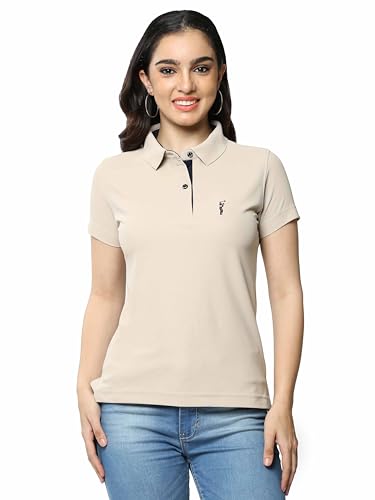 Image of STELLERS Women's Premium Polo T-Shirt, Regular Fit | Odour Resistant | Wrinkle Free | Quick Dry | Stretchable | Lightweight | Breathable | Sustainable | Anti-Static | Feather Touch Feel