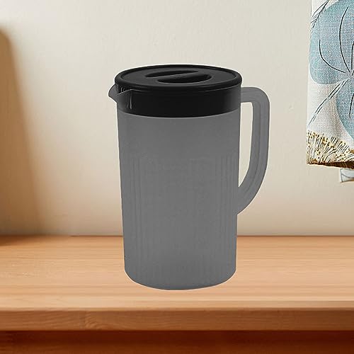 Fdit Plastikowy dzbanek na wodę, przezroczysty napój, dzbanek na mrożoną herbatę, gorąca, zimna woda, wino, kawa, mleko i sok, karafka, nocna karafka na wodę na biurko, sypialnia (czarna)