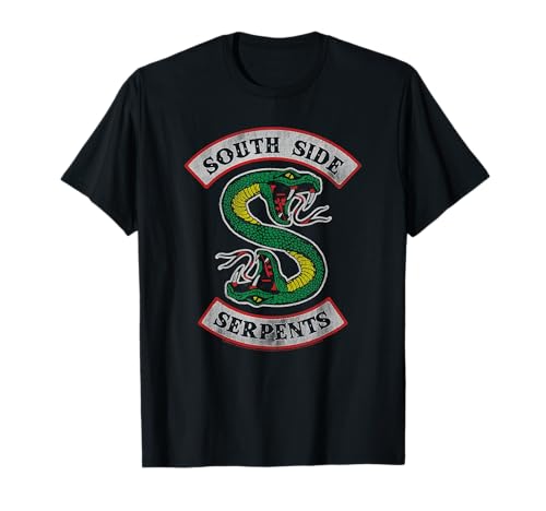 Warner Bros. Camiseta Serpent South Side Riverdale Hombre Unisex S Black Manga Corta Cuello Redondo Loose Fit Imported Algodón Poliéster Sólido Encaje Clásico Ligero Primavera S