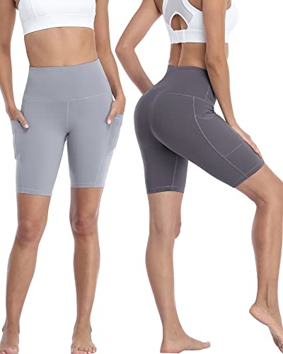 Image of 4 Pack Biker Shorts with Pockets for Women High Waist,Womens Athletic Workout Shorts for Summer