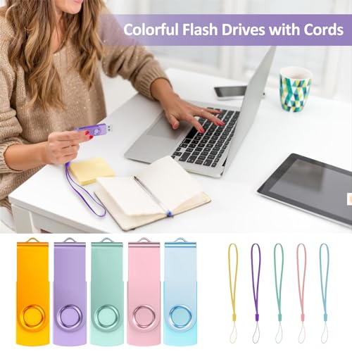 ABLAZE USB Stick 128GB 5 Pack, USB 2.0 Flash Drive with Lanyards by ABLAZE - Image 6