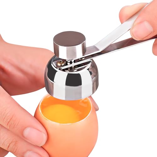 Egg Cracker Tool for Raw Eggs - Egg Shell Opener for Hard Boiled Eggs with Durable Stainless Steel Construction, Ergonomic & Adjustable Design - Easy-to-Use Shell Cracker Tool for Easy-Boiled Eggs