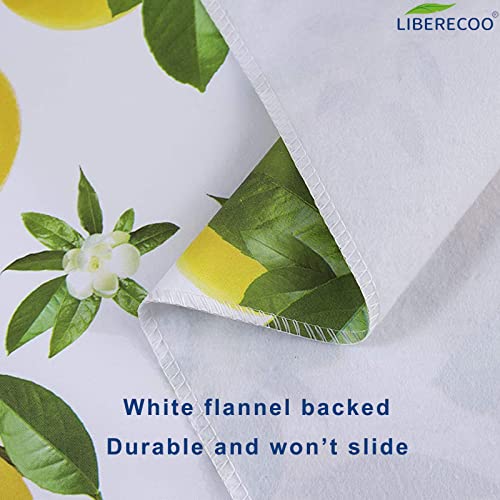 Liberecoo Vinyl Tablecloth Flannel Backed Stain-Resistant Pvc Table Cloth Waterproof Oil-Proof Wipeable Indoor/Outdoor Picnic, Bbq And Dining Table Cover (60 X 84 Inch, Lemon) #TOP4