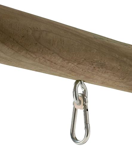 Schaukelhaken mit Karabiner, zum Einschrauben, Holzgewinde M12, Holzstärke ab 90 mm, 2er-Set