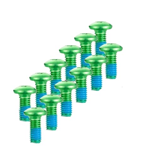 マウンテンバイク カラフル ディスク ネジ 合金鋼 ブレーキパッド用 T25 M5*10(Green)