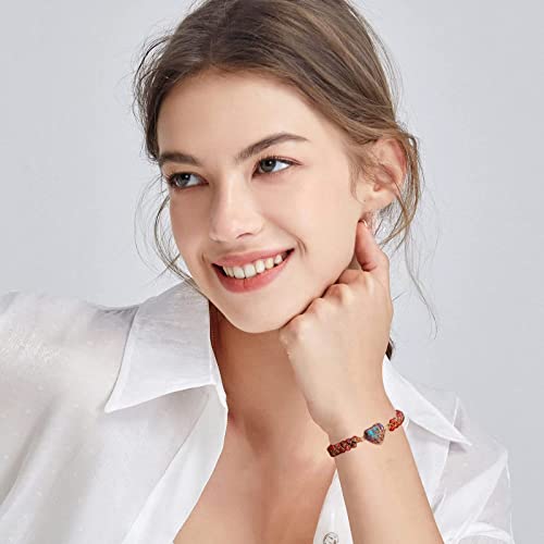 Image of LIU JUN Mothers Day Gifts for Mom Grandma, Agate /Amethyst /Emperor Jasper Bracelets for Women Teen Girls Mothers Day Gifts for Mom from Daughter Gift for Grandma Aunt Sisters Women (Pink)
