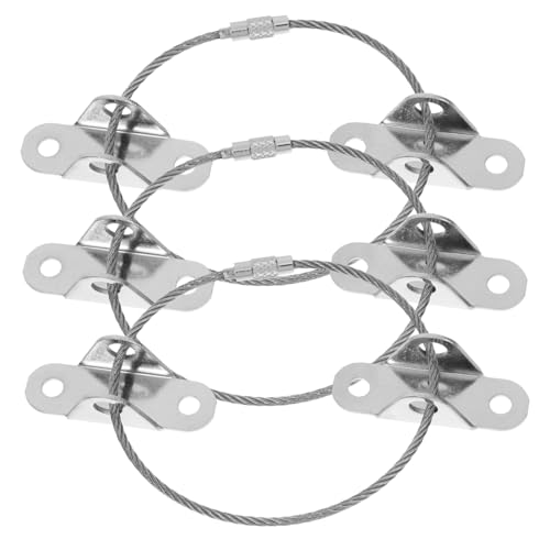 UPKOCH 3セット家具転倒防止ストラップ ステンレススチール製 耐腐食 多芯ケーブル 壁固定用セルフタッピングネジ付き 家具アンカー 男の子女の子用手具 対策