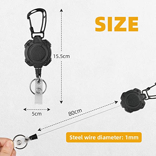 Vicloon Retractable Badge Reels, 2pcs Heavy Duty Retractable Keychain - Image 2