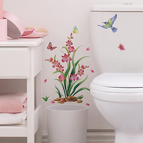 Set de 2 Vinilos Decorativos Flores y Mariposas para Baño miniatura 6