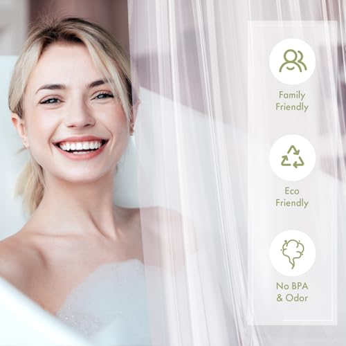 Image of AmazerBath Shower Curtain Liner Stall, 48x72 Clear Shower Curtain Liner, Waterproof Plastic Shower Liner, Lightweight PEVA Shower Curtain for Bathroom with 3 Magnets and 8 Rustproof Metal Grommets