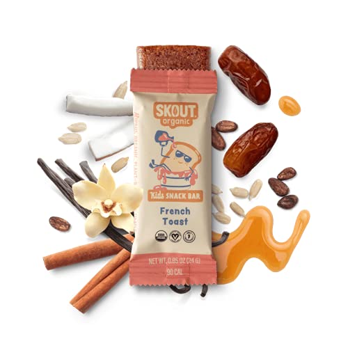 Skout Organic French Toast Frenzy Kids Snack Bars (18 Pack) | Organic Kids Snack Bars | Plant-Based Nutrition | Vegan | Gluten, Dairy, Grain, Peanut, Tree Nut & Soy Free #TOP2