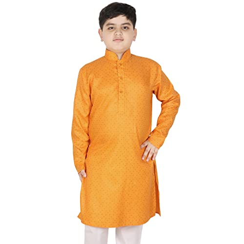 Image of SG YUVRAJ Printed Cotton Kurta For Boys