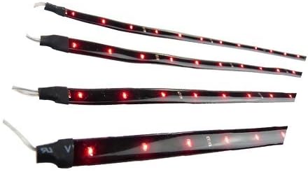 Theluckleds 4 pcs 30CM for 15 pcs LED Car Truck Motors Flexible Strip Light Waterproof RED