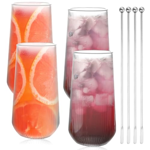 Lot de 4 Verres à Latte Macchiato - 500 ml - Pour Cappuccino, Café, Expresso et Café Glacé - Pour Boissons