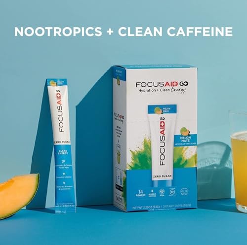 Image of FOCUSAID GO Nootropics Energy Blend, Zero Sugar, Alpha-GPC, GABA, B-Complex, Yerba Mate, Green Tea, Keto Friendly, 100mg Caffeine, 30 Count (Pack of 1)