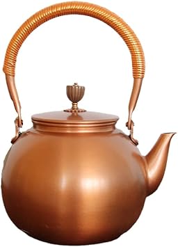 Handmade Copper Teapot 42oz 1200ml Solid Copper Tea Kettle Chinese Teapot Stovetop Uncoated Type B-42oz