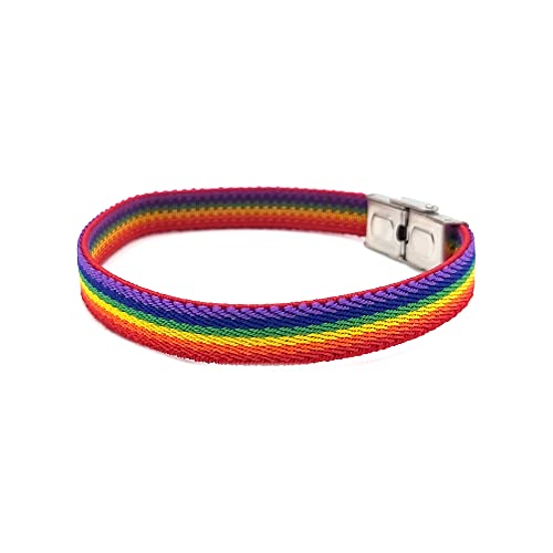 PULSERA ELASTICA BANDERA ARCOIRIS LGTB CON CIERRE AJUSTABLE SE PUEDE ACORTAR Cover