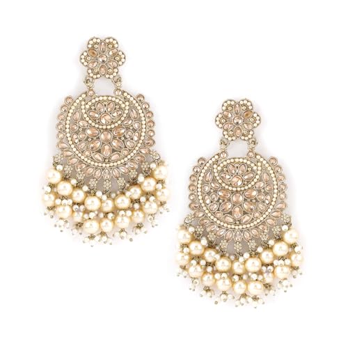 Rubans Gold-Plated Long AD Classic Chandbalis Earrings For Women (B0D76WGHR3) Amazon Price History, Amazon Price Tracker