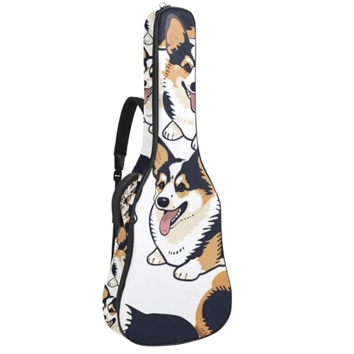 Housse guitare électrique étanche Oxford avec motif de chien Corgi