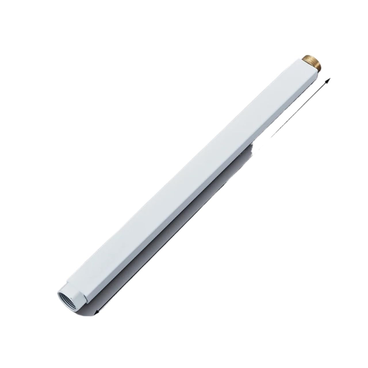 WOMELF 40CM Square Extension Tube for Shower Faucet Extra Extend Tube Black White Color Universal Interface Extend Tubes (Size : White-40CM)
