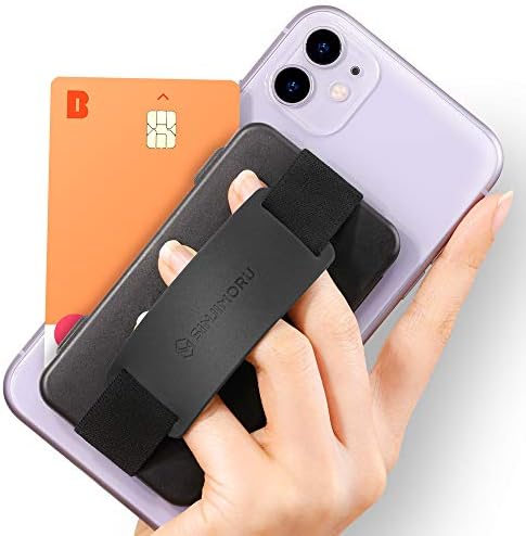 Sinjimoru Stick-On Card Case, Adhesive Card Holder/Ultra Slim Card Holder Case Usable as Phone Wallet or Card Holder for Desk. Card-Zip, Mint Blue.