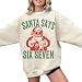 67 Shirt, Santa Says Six Seven 6-7 Meme Christmas Sweatshirt, Hoodie & T-Shirt – Funny Teen Slang Holiday Crewneck – Gen Alpha Trend Outfit – 6 7 Hands Meme Christmas Shirt for Boys Girls Kids