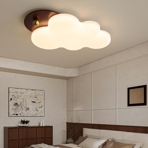 Lámpara de techo LED creativa 48W color nogal para salón 3