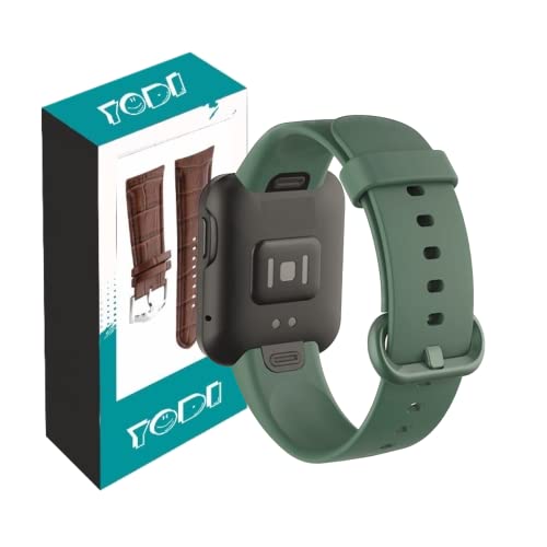 Image of YODI Soft Silicone With Metal Buckal Classic Strap Bands for Redmi Watch 2 Lite /Redmi GPS Smart Watch Only, Comfort and Flexible Straps for Men Women and Kids (Green)
