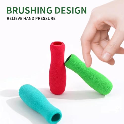 Image of 6Pcs Colour Special Supplies Foam Pencil Grips Soft Foam for Adults, Paint Brush Holder Ergonomic Open Slip Insert Pen Right Left-Handed Use for Handwriting, Drawing, Coloring Education and Crafts