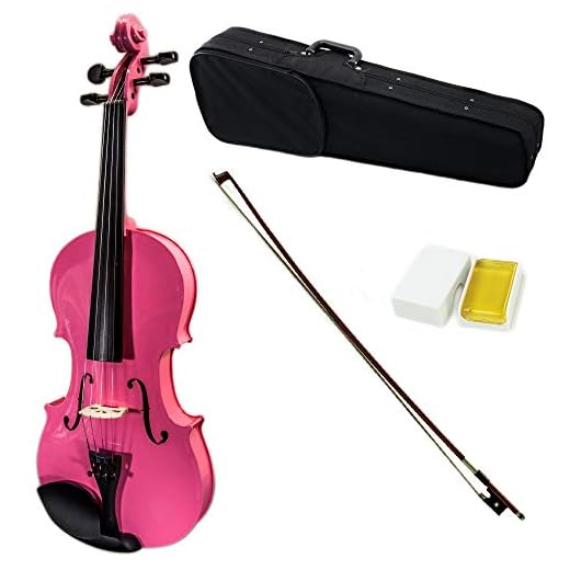 Sky Full Size VN202 Pink Violin with Brazilwood Bow and Lightweight Case