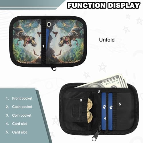 Cozeyat 3D Dinosaur Kids Wallet for Boys Ages 5-7 8-10 10-12 Toddler/Youth Wallet for Boys with Zippered Coin Pocket and Card Holders, Novelty Wallet for Childrens Birthday Gifts4