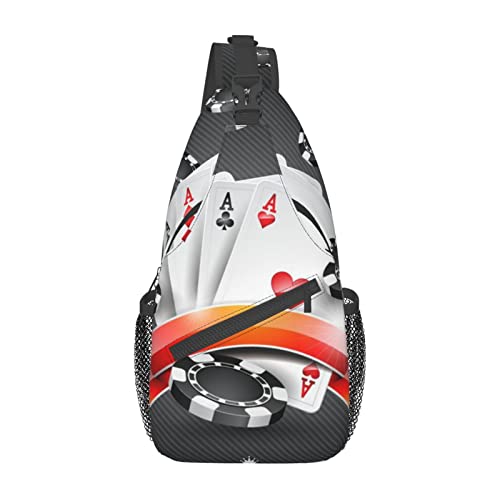 Poker Tournament Crossbody Sling Backpack Sling Bag Chest Bag Shoulder Bag Casual Day Pack For Unisex