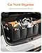 Homeve Trunk Organizer, Car Storage, Reinforced Handles, Collapsible Multi-Compartment, Foldable, Waterproof, Sturdy, 600D Oxford Polyester For Car, SUV, Mini-Van, Black, 2 Compart
