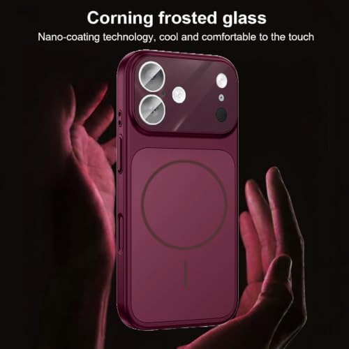 Image of SHINESTAR Converter Case for iPhone 17 | Premium Protective Mag-Safe Cover | iPhone 18 Pro / 18 Pro Max Series Style Design | in-Built Camera Guard | Wireless Charging Compatible - Maroon Red