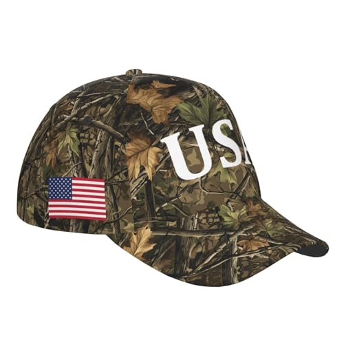 Image of USA Flag Baseball Cap American Patriotic Trucker Hat Father Dad Mother Mom Adjustable Sportswear Hat for Men Women Adults