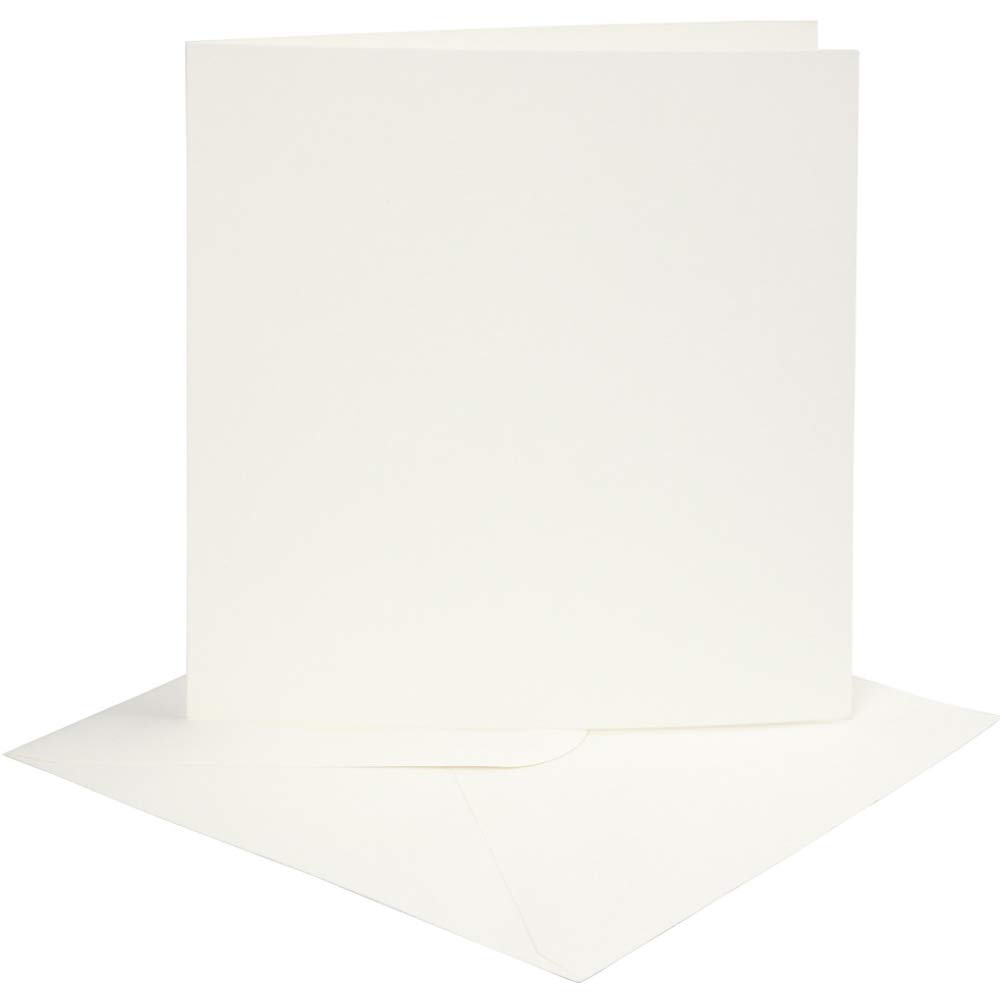 Crafty Capers 4 Ivory 6x6 Cards & Envelopes for Card Making Crafts | Card Making Blanks