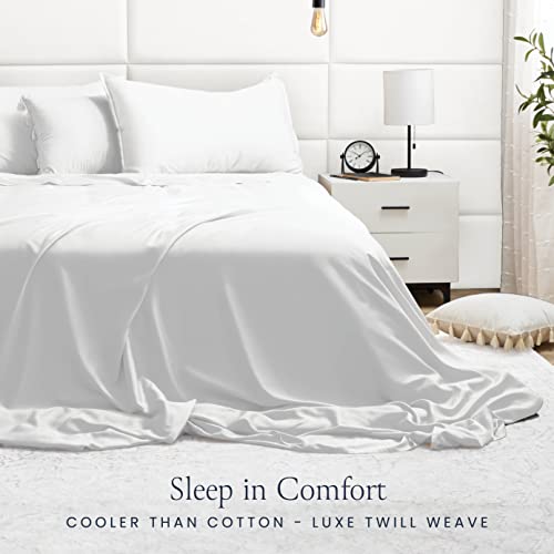Belador Viscose Bamboo Sheets Full - Silky Luxury Bed Sheets Cooling Sheets Set - Soft Satin Bed Sheet Set - 16 Inch Deep Pocket - Hotel Sheets Bedding Set Flat Sheet + Fitted Sheet + 2 Pillowcase #TOP3
