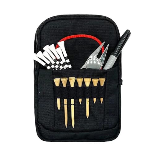Bolsa organizadora de pelotas de golf para evitar pérdidas de accesorios con bolsillos y clip